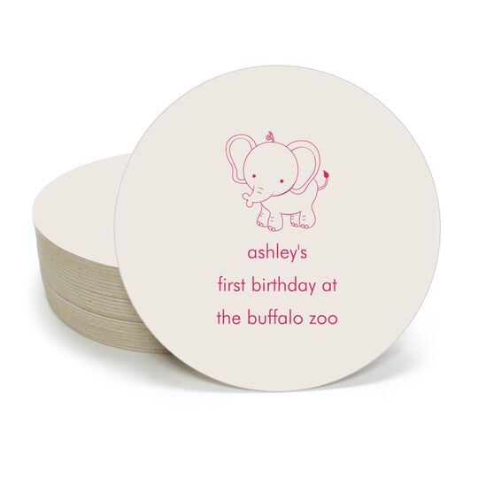 Sweet Elephant Round Coasters